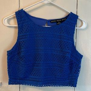 Lace royal blue crop top